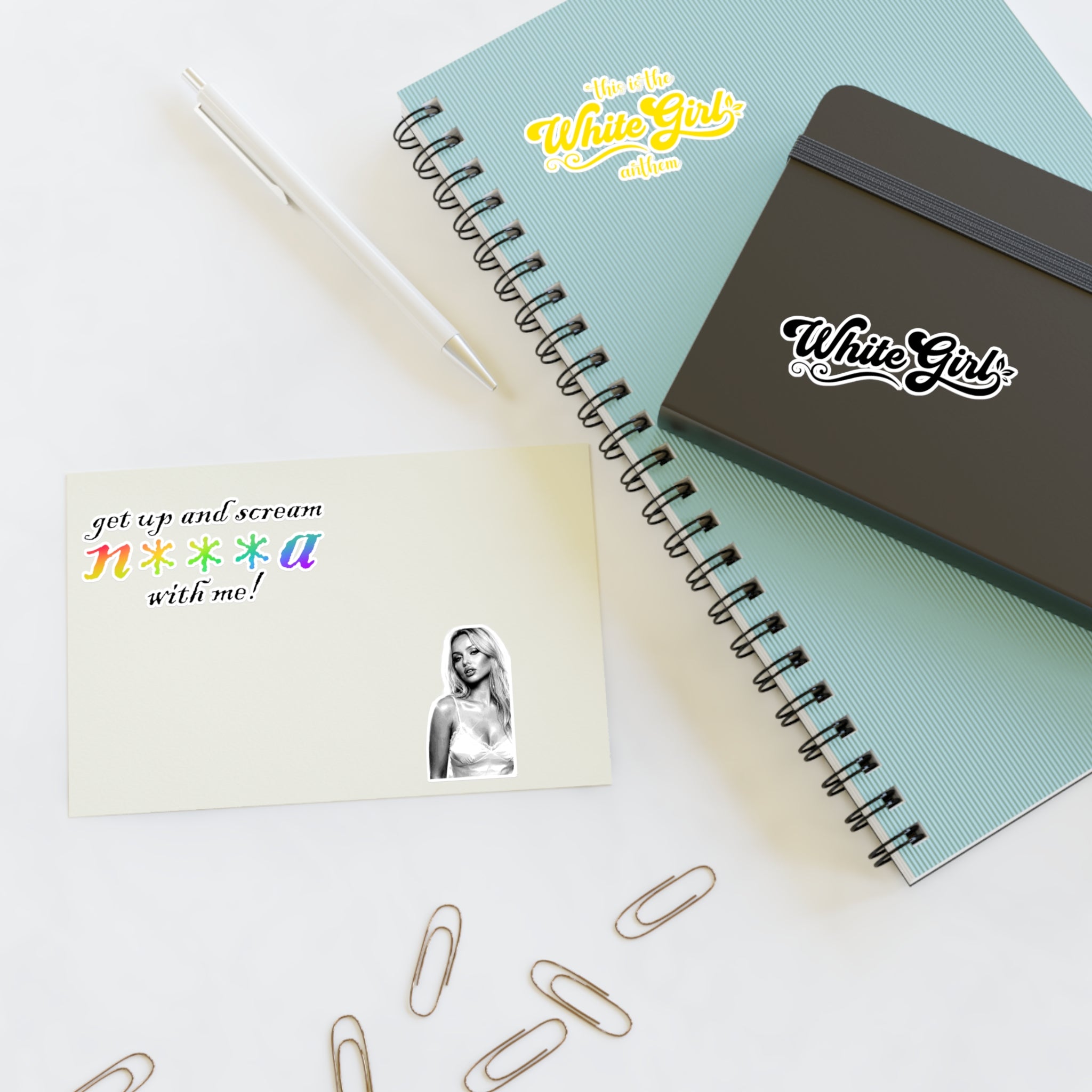 White Girl Vinyl Sticker Sheet