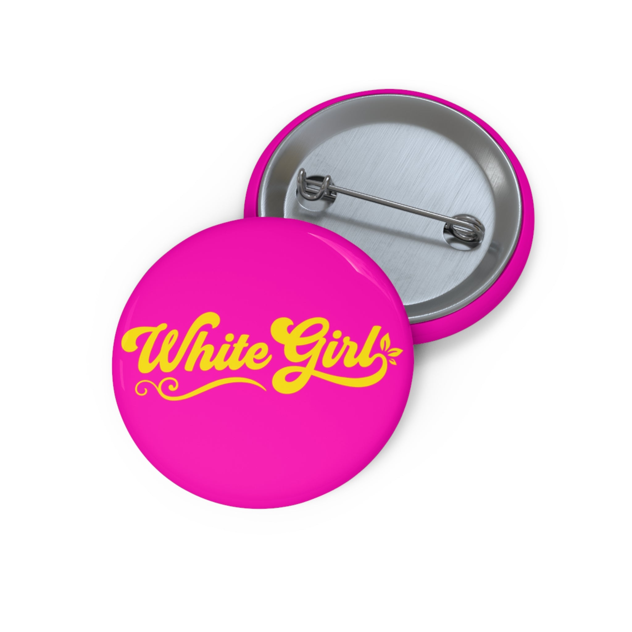 White Girl Pin Button